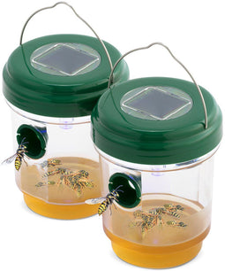 Hortensus - Set van 2 insectenvallen op zonne-energie - Milieuvriendelijk en efficiënt - Wit (2 stuks)