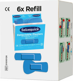Salvequick - Pleisters blauw detectabel - 30 stuks (6x)