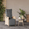 vidaXL - Tuinstoel - verstelbaar - met - voetensteun - poly - rattan - gemengd - beige