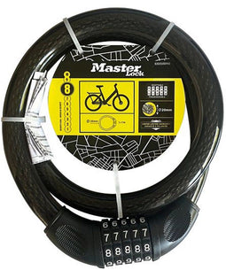 Masterlock 8282EURDPRO - Gevlochten staalkabel 20 mm x 1 m - Zwart