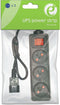 Gembird EG-PSU3F-01 - Stekkerdoos met C14 stekker - 3x Geaarde stopcontacten - Zwart