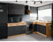 ROCK hoge kast - Melamine met lancelot eiken en matera grijs decor - 1 deur - L60 x H72 cm