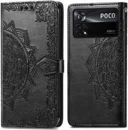 iMoshion Hoesje Geschikt voor Xiaomi Poco X4 Pro 5G Hoesje Met Pasjeshouder - iMoshion Mandala Bookcase - Zwart