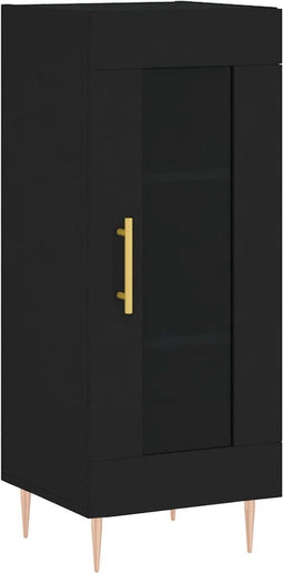 vidaXL - Dressoir - 34,5x34x90 - cm - bewerkt - hout - zwart