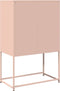 vidaXL - Hoge - kast - 68x39x107 - cm - staal - roze