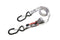MasterLock 4 Sjorbanden - 1,8m x 25mm - S-haak met terugslagclips - Grijs (set van 4)
