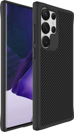 iMoshion Hoesje Geschikt voor Samsung Galaxy S23 Ultra Hoesje Shockproof - iMoshion Rugged Hybrid Carbon Case - Zwart