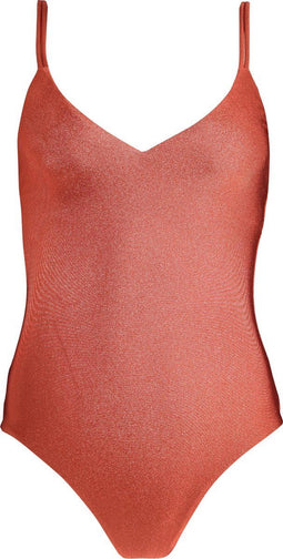Barts Isla V-Neck One Piece - Badpak met glimmend effect - Rood - Maat 40