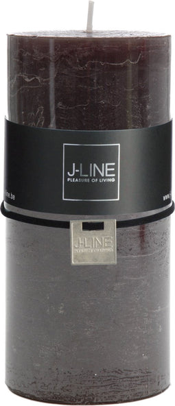 J-Line cilinderkaars - zwart - 72U - large - 6 stuks
