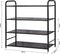 Schoenen opbergrek zwart - Schoenenrek - Schoenenkast - Organizer - 4 planken - Opbergplanken voor schoenen - 12 tot 15 paar schoenen - Schoenenstandaard - 25.5 x 59 x 61.5 cm - schoenenbank - metaal - zwart