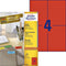 Avery 3456 - Gekleurde Etiketten - 105 x 148 mm permanent klevend - Rood (400 stuks)