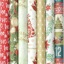 Präsenta K633 - Luxe kerstcadeaupapier - 7 rollen 500 x 70 cm (7 stuks)
