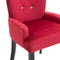 vidaXL - Eetkamerstoel - met - armleuningen - fluweel - rood