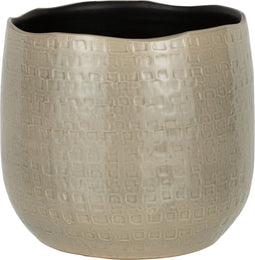 J-Line bloempot Patroon - keramiek - lichtgrijs - large - Ø 25.5 cm
