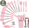 COOCK Keukengerei Set XL - 26 delig - Hittebestendig BPA-vrij - Roze (26 stuks)