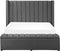 NOYERS - Bed met opbergruimte - Grijs - 140 x 200 cm - Fluweel