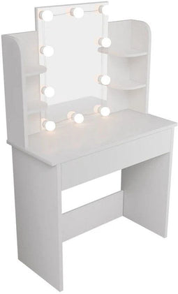 Zoey Kaptafel - LED-verlichting - 90 x 40 x 140 cm - Wit