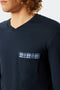 Schiesser Comfort Fit - Heren Pyjamaset - Lange mouwen V-hals - Donkerblauw