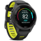 Garmin Forerunner 265S 42 mm zwart met een zwart/geel siliconen polsband