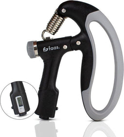 Faas - Verstelbare Handtrainer - 10 tot 100 KG - Digitale Teller - Zwart