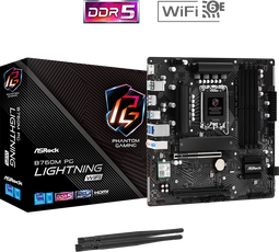 ASRock B760M PG Lightning - Moederbord Micro-ATX - Wi-Fi 6E Bluetooth 5.3 - 192 GB DDR5