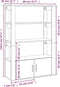 vidaXL - Dressoir - 80x30x119,5 - cm - bewerkt - hout - wit