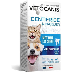 VETOCANIS Kauwtandpasta Plak Fighter - 30 tabletten - Kip Aroma - Voor Cat
