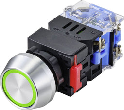 TRU COMPONENTS TC-9428136 LAS0-L-11EB/G/12V Druktoets 250 V 5 A 1x uit/(aan) Moment Groen IP40 1 stuk(s)
