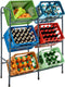 tectake® Rek voor 6 drankkratten - Krattenrek - Ruimtebesparende opslag - Muurbevestiging