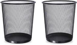 BRASQ 2x Papierbak Rond - 12 Liter - Geperforeerd - Zwart