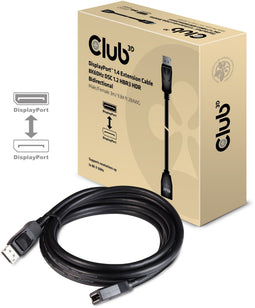 Club 3D CAC-1023 - DisplayPort 1.4 Verlengkabel - 8K60Hz DSC 1.2 HBR3 HDR Bidirectioneel 3m Zwart