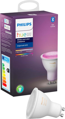 Philips Hue White and Color Ambiance GU10 - Slimme LED Lamp - 16 miljoen kleuren en 50.000 wittinten (1-pack)