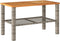 Tuintafel 70x38x42 cm poly rattan en acaciahout grijs