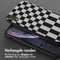 Selencia Hoesje Geschikt voor iPhone Xr Hoesje Met Koord - Selencia Siliconen design hoesje met afneembaar koord - Zwart / Irregular Check Black