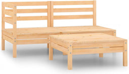 vidaXL - 3-delige - Loungeset - massief - grenenhout