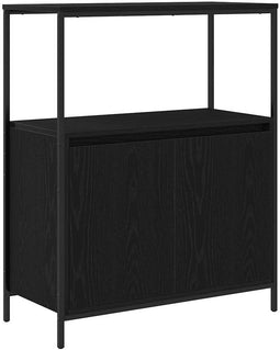 vidaXL - Badkamermeubel - met - planken - 76,5x35x95 - cm - zwart - eikenkleurig