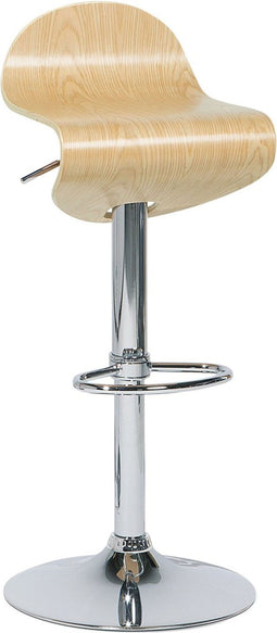 Beliani LIVERPOOL - Barkruk verstelbaar - lichte houtkleur - Multiplex