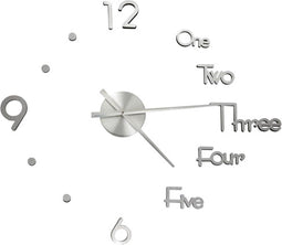 vidaXL - 3D-wandklok - modern - XXL - 100 - cm - zilverkleurig