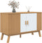 vidaXL - Dressoir - OLDEN - 114x43x73,5 - cm - massief - grenenhout - wit - en - bruin