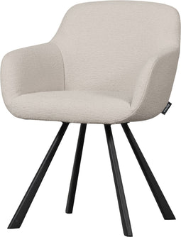 WOOOD Juno Eetkamerstoel - Bouclé - Naturel - 79x58x58