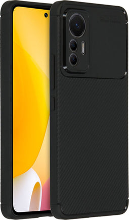 iMoshion Hoesje Geschikt voor Xiaomi 12 Lite Hoesje Siliconen - iMoshion Carbon Softcase Backcover - Zwart