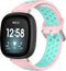 iMoshion Bandje Geschikt voor Fitbit Versa 4 / 3 / Sense (2) / Mintgroen - iMoshion Siliconen sport band zilveren gesp zilveren kastaansluiting - Roze
