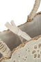 J-Line strandtas Bloemen + Franjes - zeegras - naturel/creme