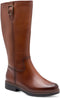 Tamaris Comfort Essentials - Dames Laarzen - Platte laars met uitneembare zool - Cognac