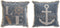 Kussen DKD Home Decor Blauw Wit Navy Franjes (45 x 10 x 45 cm) (2 Stuks)