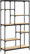 vidaXL - Boekenrek - 99x35,5x176 - cm - bewerkt - hout - en - staal - sonoma - eiken