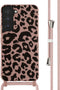 iMoshion Hoesje Geschikt voor Samsung Galaxy S22 Hoesje Met Koord - iMoshion Siliconen design hoesje met koord - Roze / Animal Pink