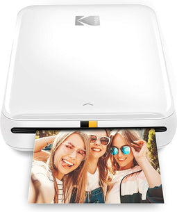 KODAK Step Instant Photo Printer met Bluetooth/NFC, 5,1 x 7,6 cm ZINK-fotopapier en KODAK-app voor iOS en Android (Wit)