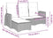 vidaXL - Verstelbare - tuinbank - met - kussens - L-vormig - poly - rattan - bruin