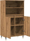vidaXL - Hoge - kast - 60x36x110 - cm - bewerkt - hout - artisanaal - eikenkleurig